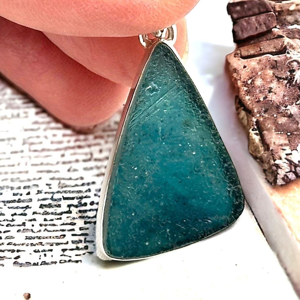 Holy Land Ancient Roman Glass Solid Sterling Silver Pendant Necklace